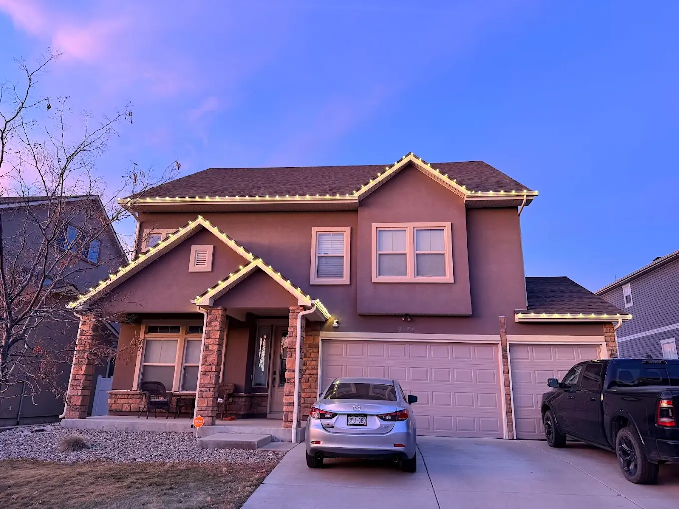 Front Range home before Christmas light installation - residential property ready for professional holiday lighting service and seasonal decoration setup